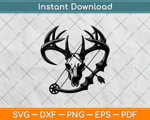 Deer Skull Bow Hunting Fathers Day Svg Digital Cutting File