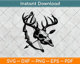 Deer Skull Bow Hunting Fathers Day Svg Design Digital Cutting File