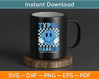 Diabetes Awareness Toddler Ribbon T1D Warrior Support Squad SVG Digital Cutting File