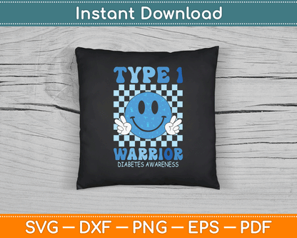 Diabetes Awareness Toddler Ribbon T1D Warrior Support Squad SVG Digital Cutting File