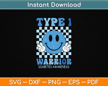 Diabetes Awareness Toddler Ribbon T1D Warrior Support Squad SVG Digital Cutting File