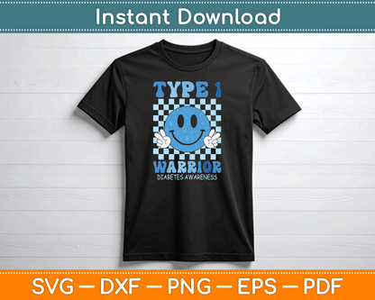 Diabetes Awareness Toddler Ribbon T1D Warrior Support Squad SVG Digital Cutting File