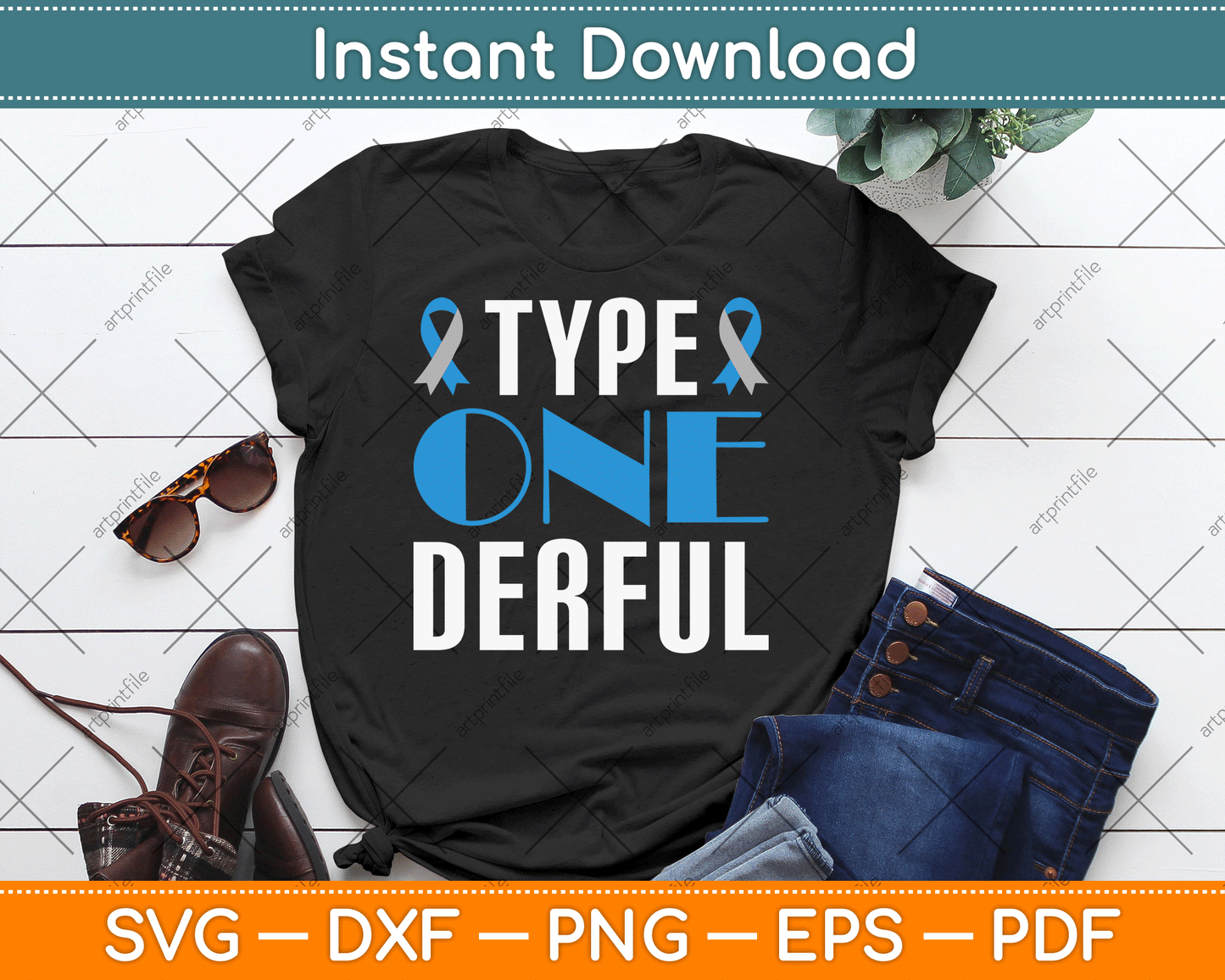 Diabetes Awareness Type 1 Diabetes SVG Digital Cutting File