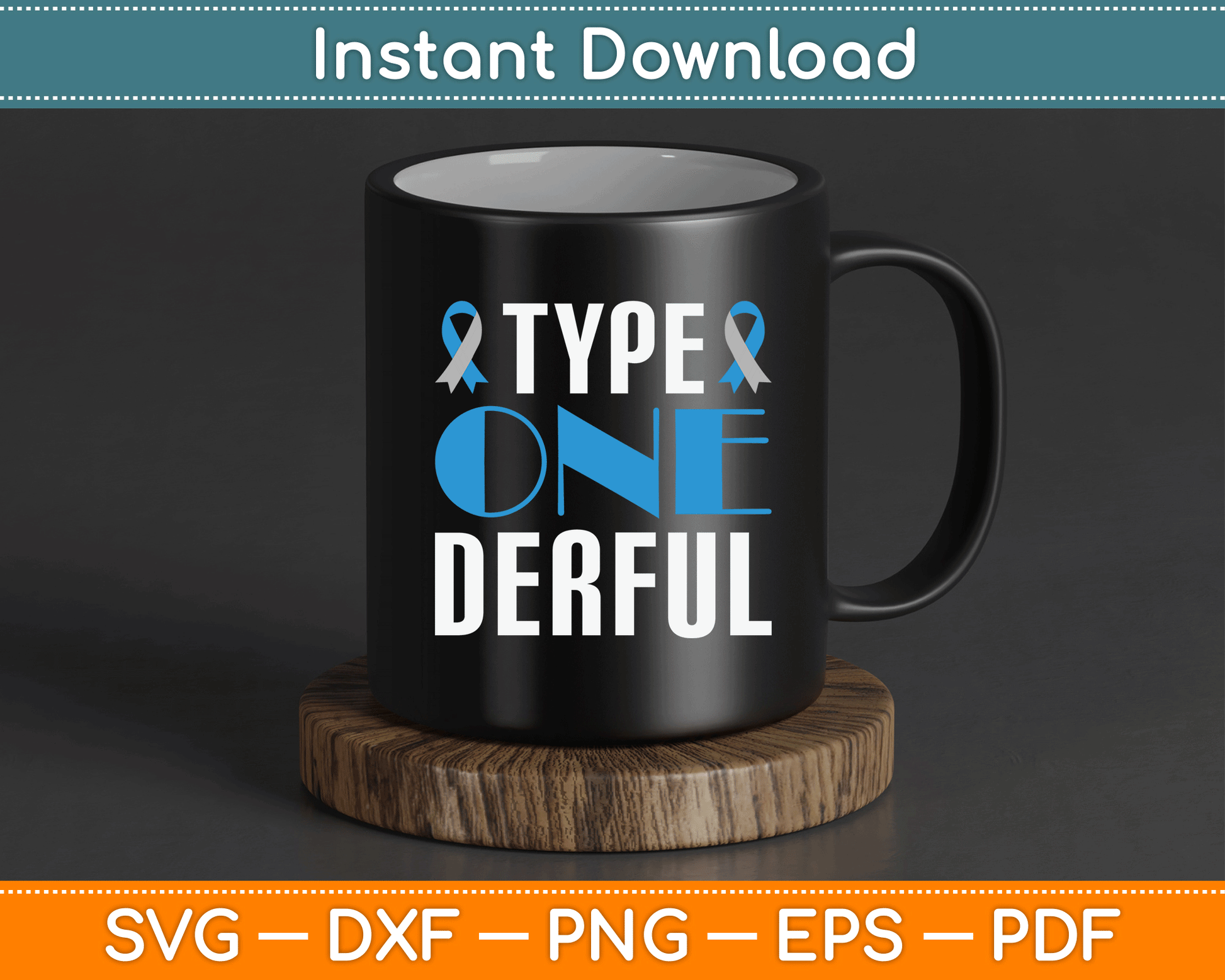 Diabetes Awareness Type 1 Diabetes SVG Digital Cutting File