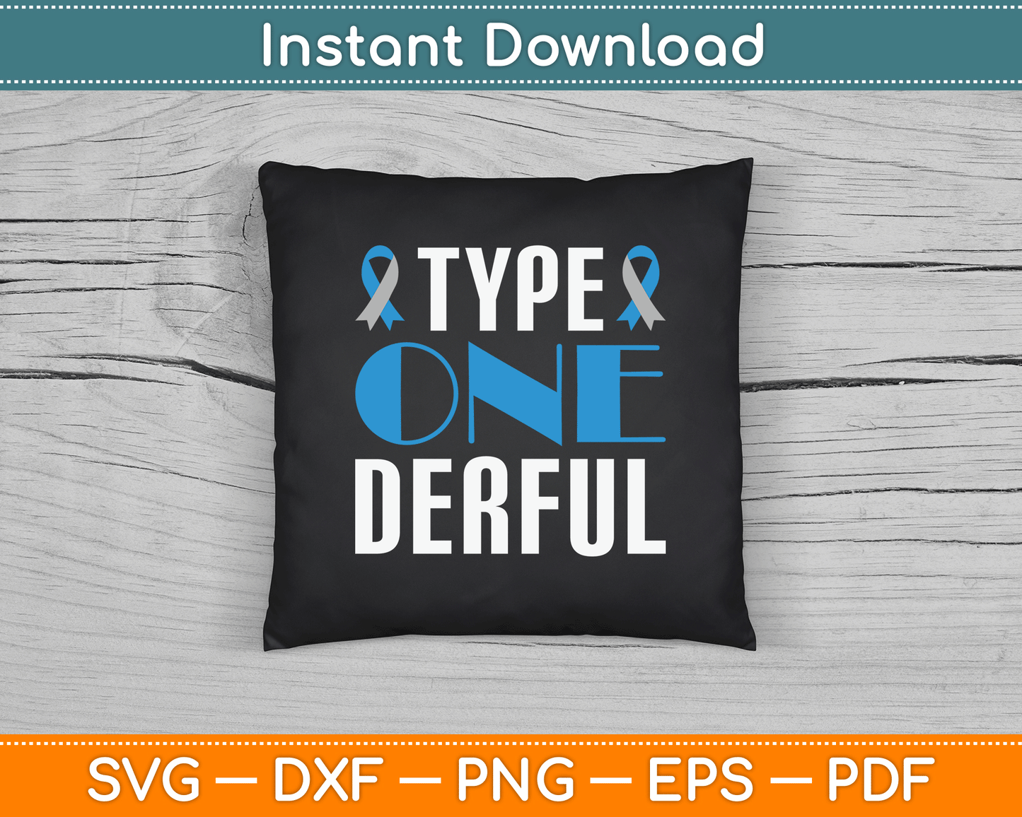 Diabetes Awareness Type 1 Diabetes SVG Digital Cutting File