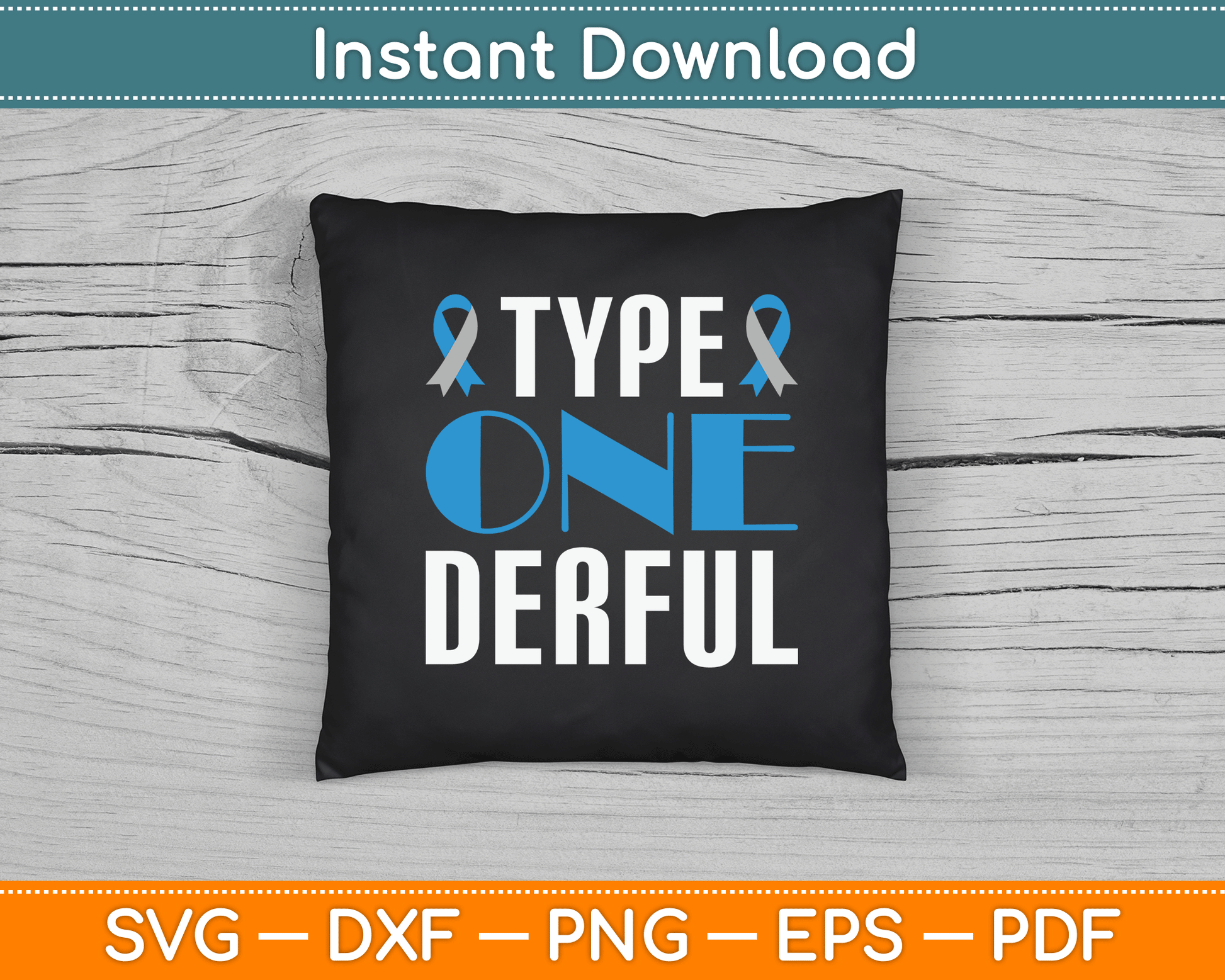 Diabetes Awareness Type 1 Diabetes SVG Digital Cutting File
