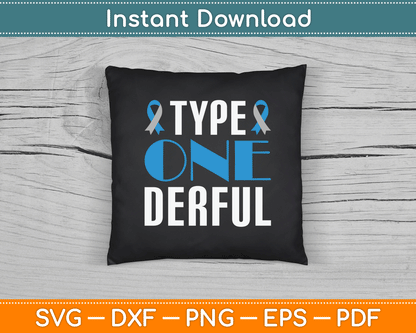 Diabetes Awareness Type 1 Diabetes SVG Digital Cutting File