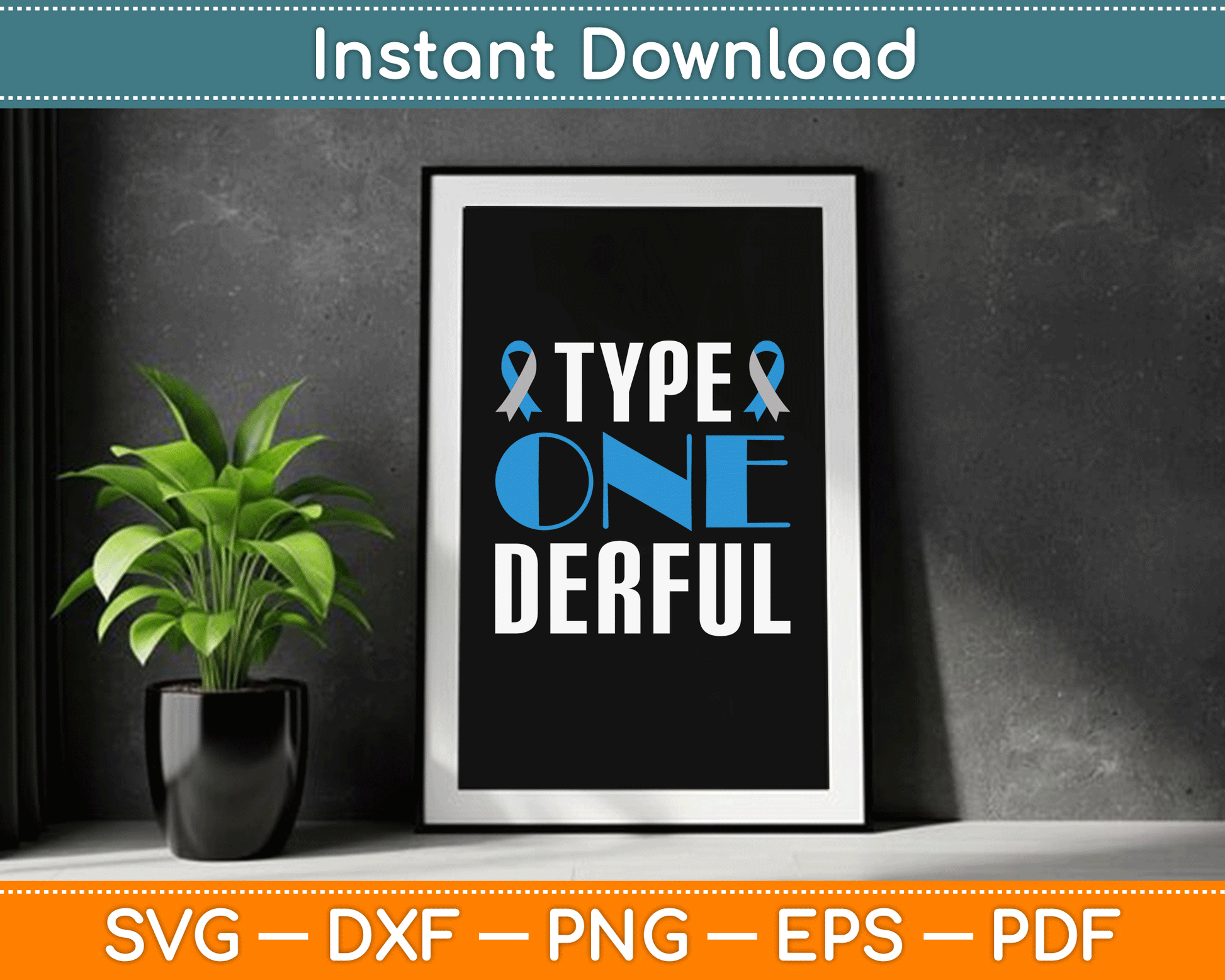 Diabetes Awareness Type 1 Diabetes SVG Digital Cutting File