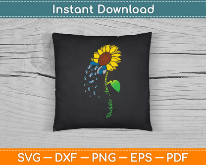 Diabetes Sunflower Type 1 Type 2 SVG Digital Cutting File