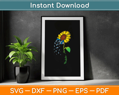 Diabetes Sunflower Type 1 Type 2 SVG Digital Cutting File