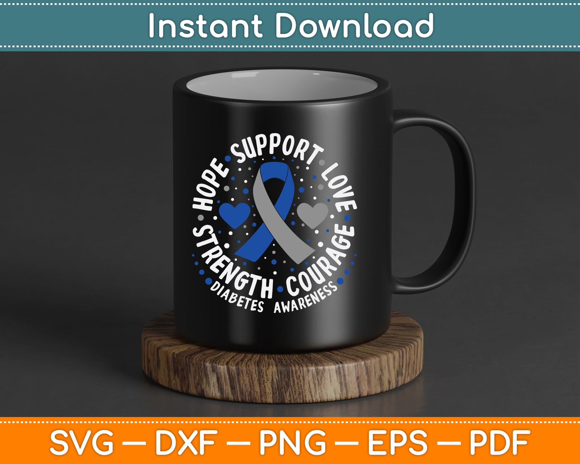 Diabetes Awareness Diabetic Love Support T2d T1d Diabetes SVG Digital Cutting File