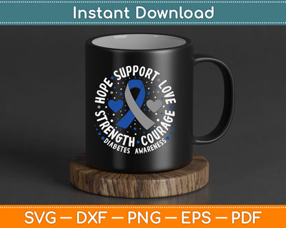 Diabetes Awareness Diabetic Love Support T2d T1d Diabetes SVG Digital Cutting File