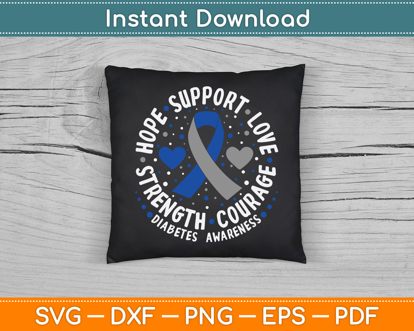 Diabetes Awareness Diabetic Love Support T2d T1d Diabetes SVG Digital Cutting File