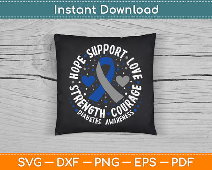 Diabetes Awareness Diabetic Love Support T2d T1d Diabetes SVG Digital Cutting File