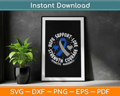 Diabetes Awareness Diabetic Love Support T2d T1d Diabetes SVG Digital Cutting File