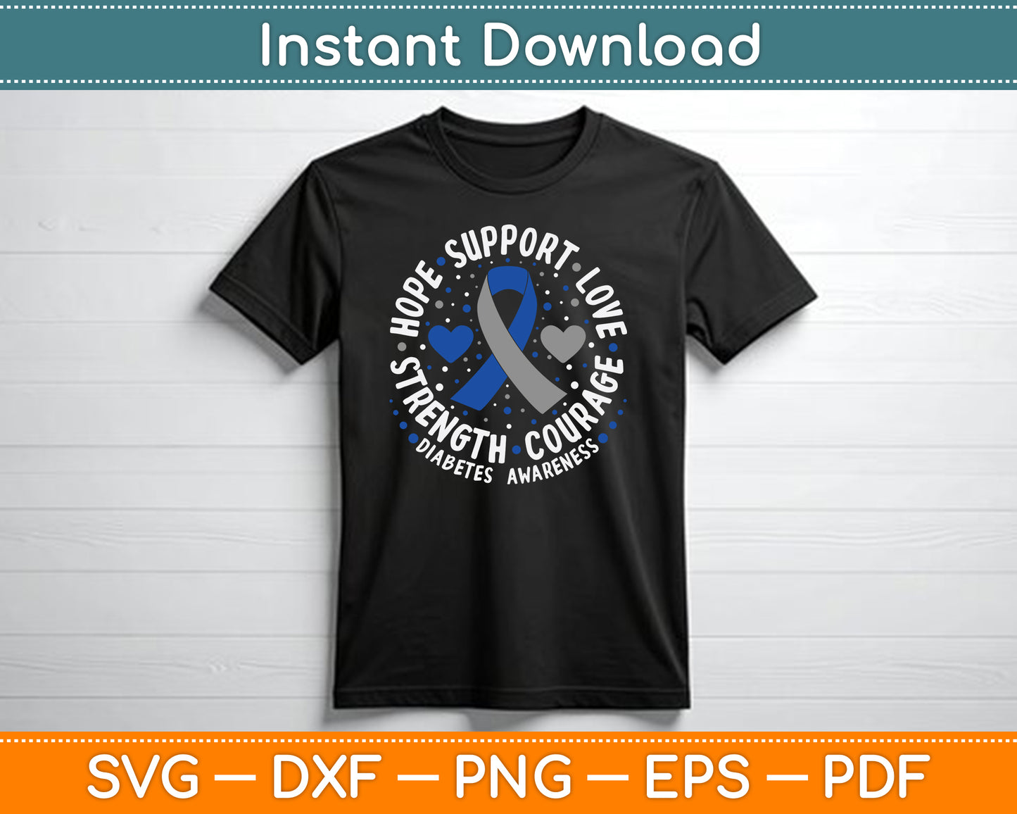 Diabetes Awareness Diabetic Love Support T2d T1d Diabetes SVG Digital Cutting File