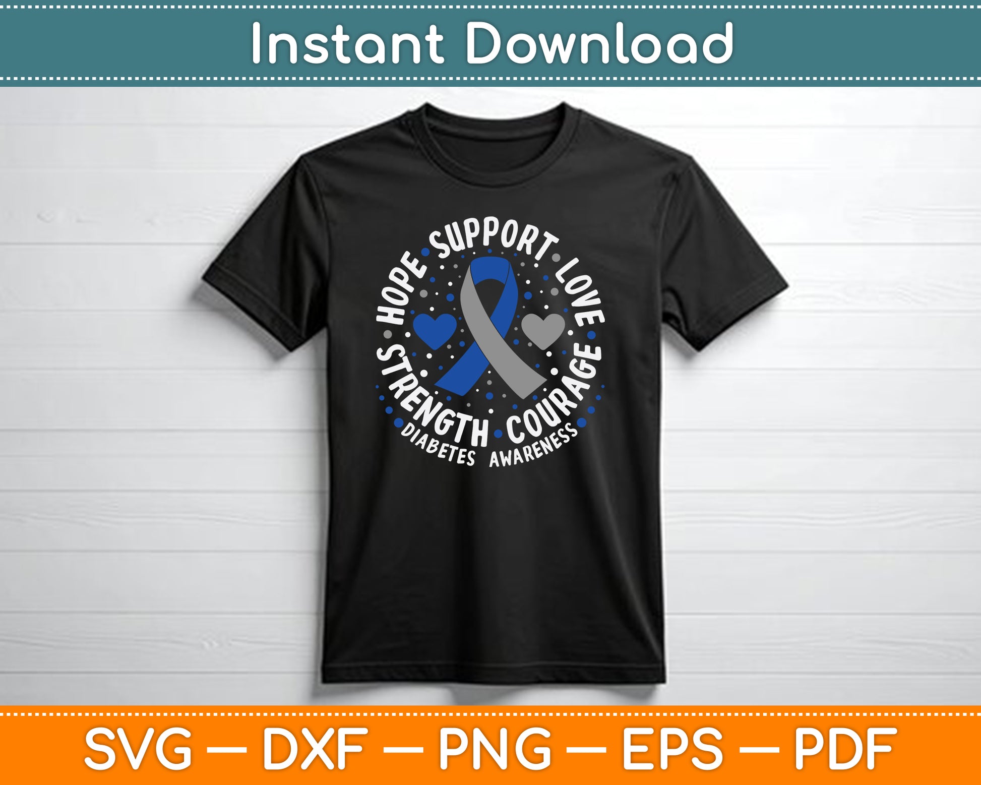 Diabetes Awareness Diabetic Love Support T2d T1d Diabetes SVG Digital Cutting File