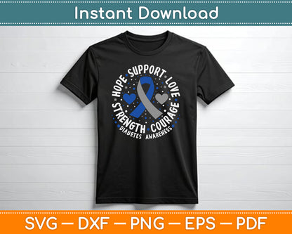 Diabetes Awareness Diabetic Love Support T2d T1d Diabetes SVG Digital Cutting File