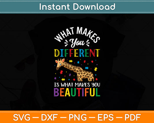 Different Beautiful Autism Awareness Puzzle Piece Giraffe Svg Digital Cutting File