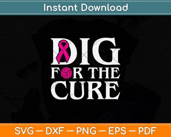 Dig For The Cure Breast Cancer Awareness Svg Png Dxf Digital Cutting File