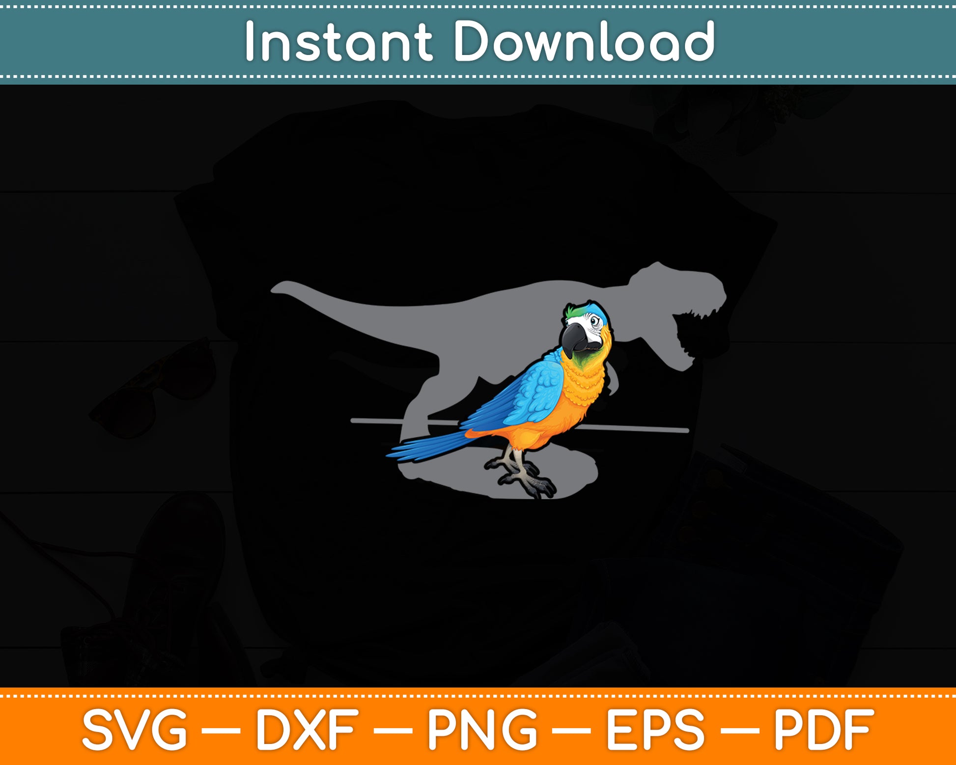 Dinosaur Bird T-rex Funny Svg Digital Cutting File