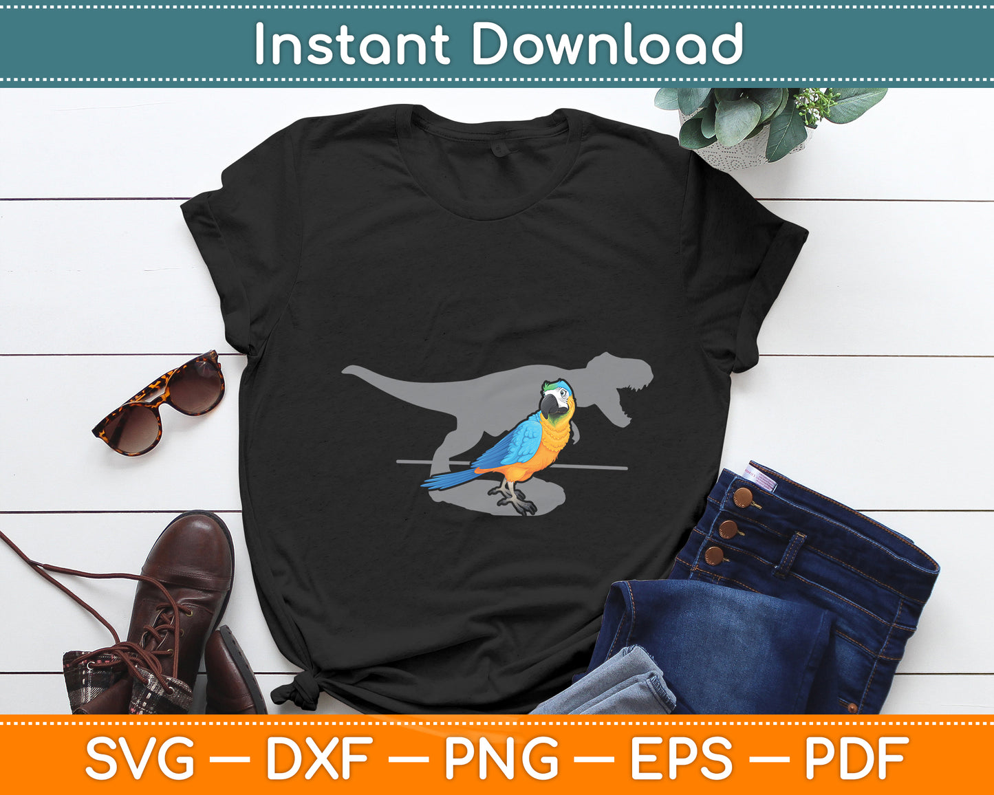 Dinosaur Bird T-rex Funny Svg Digital Cutting File