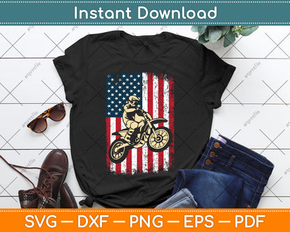 American Flag Dirt Bike Motocross 4th of July SVG Digital Cutting File