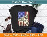 Dirt Bike American Flag Motocross Biker 4th of July Svg Digital Cutting File