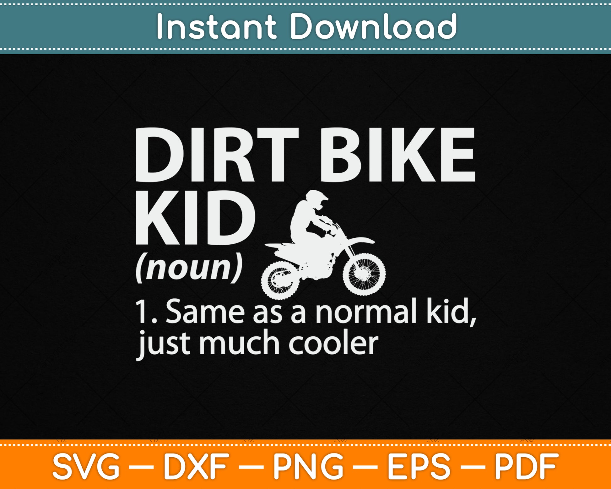 Dirt Bike Kid Definition Motocross SVG PNG Digital Cutting File
