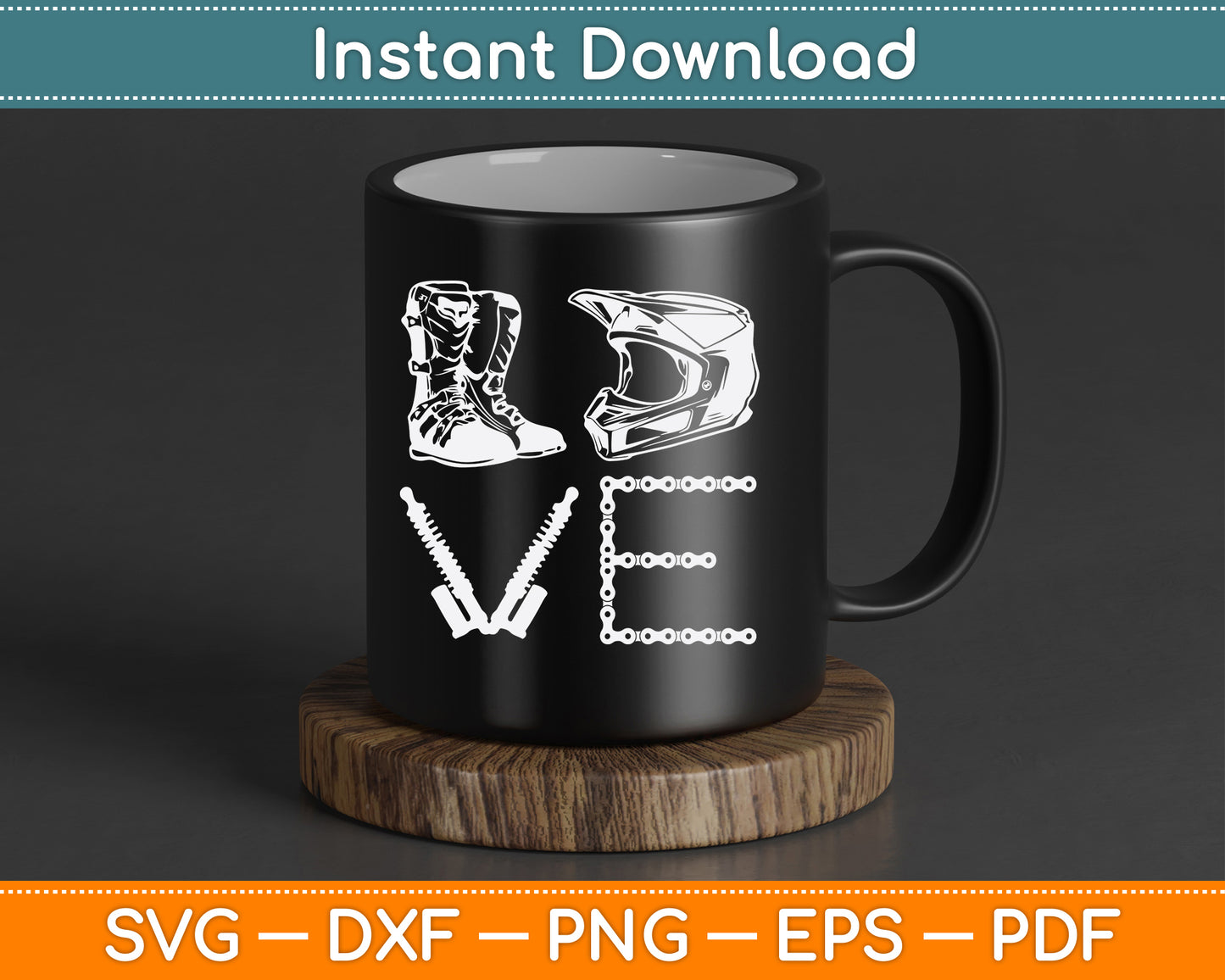 Dirt Bike Love Gift Motorcycle Motocross SVG PNG Digital Cutting File