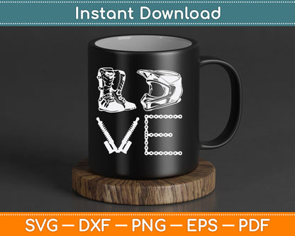 Dirt Bike Love Gift Motorcycle Motocross SVG PNG Digital Cutting File