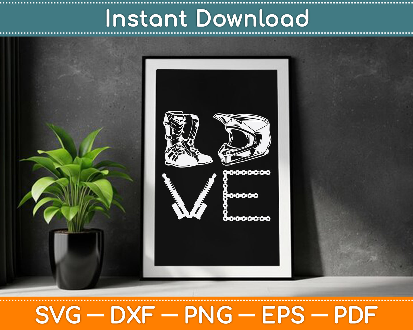 Dirt Bike Love Gift Motorcycle Motocross SVG PNG Digital Cutting File