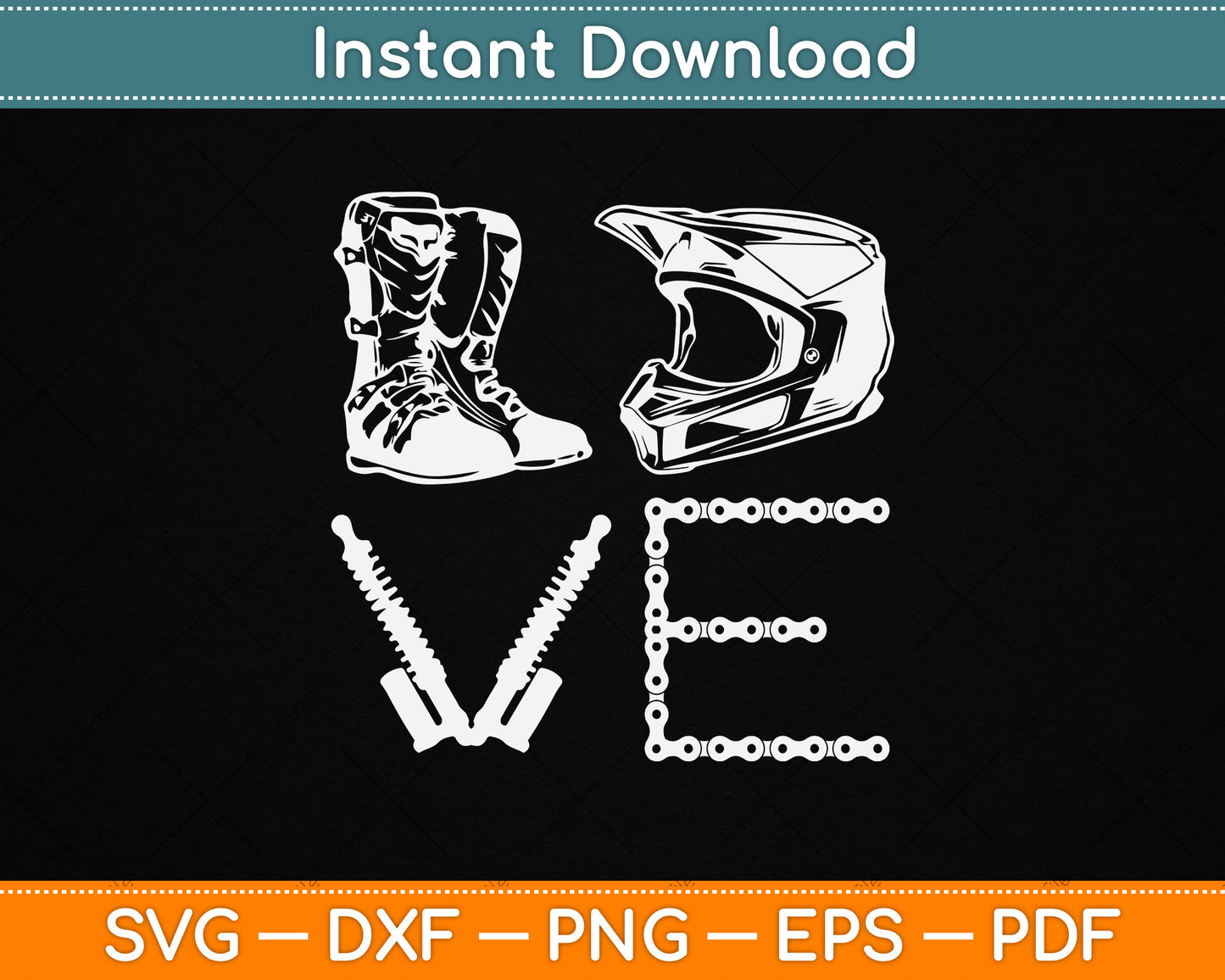 Dirt Bike Love Gift Motorcycle Motocross SVG PNG Digital Cutting File