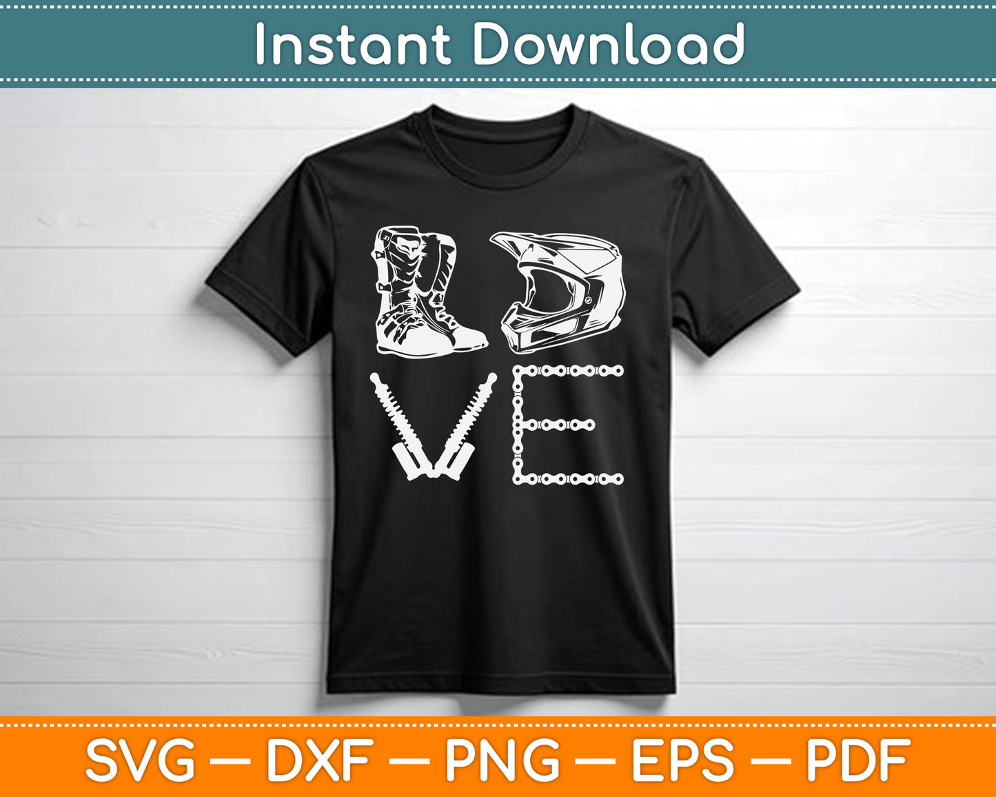 Dirt Bike Love Gift Motorcycle Motocross SVG PNG Digital Cutting File