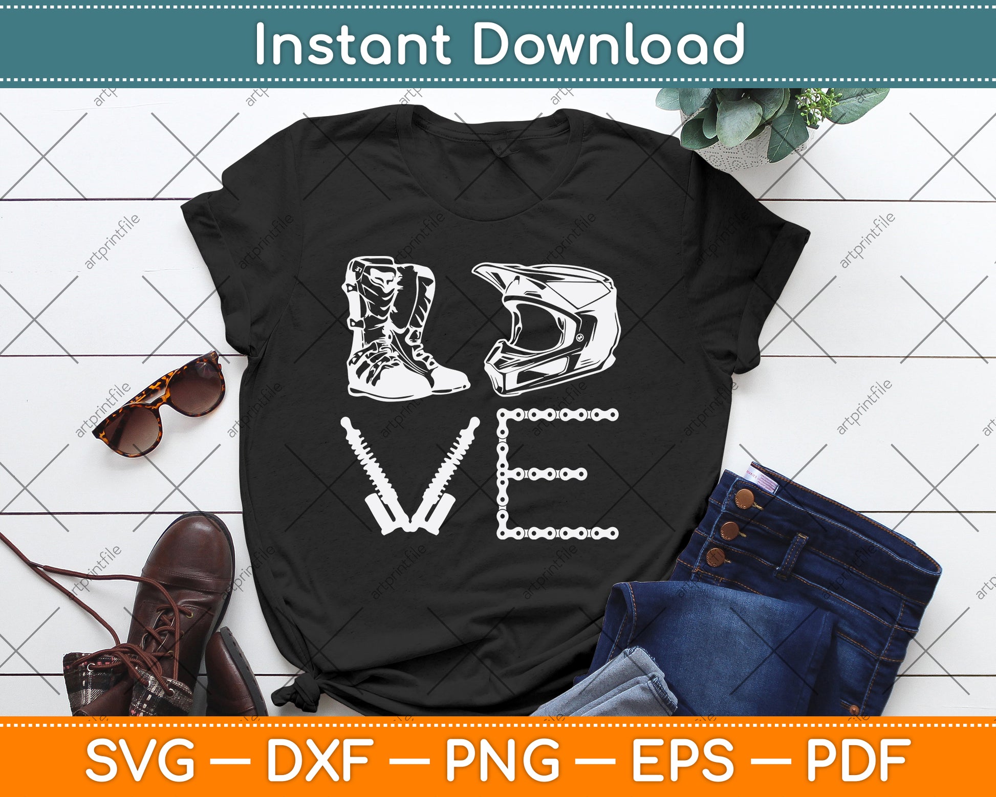Dirt Bike Love Gift Motorcycle Motocross SVG PNG Digital Cutting File