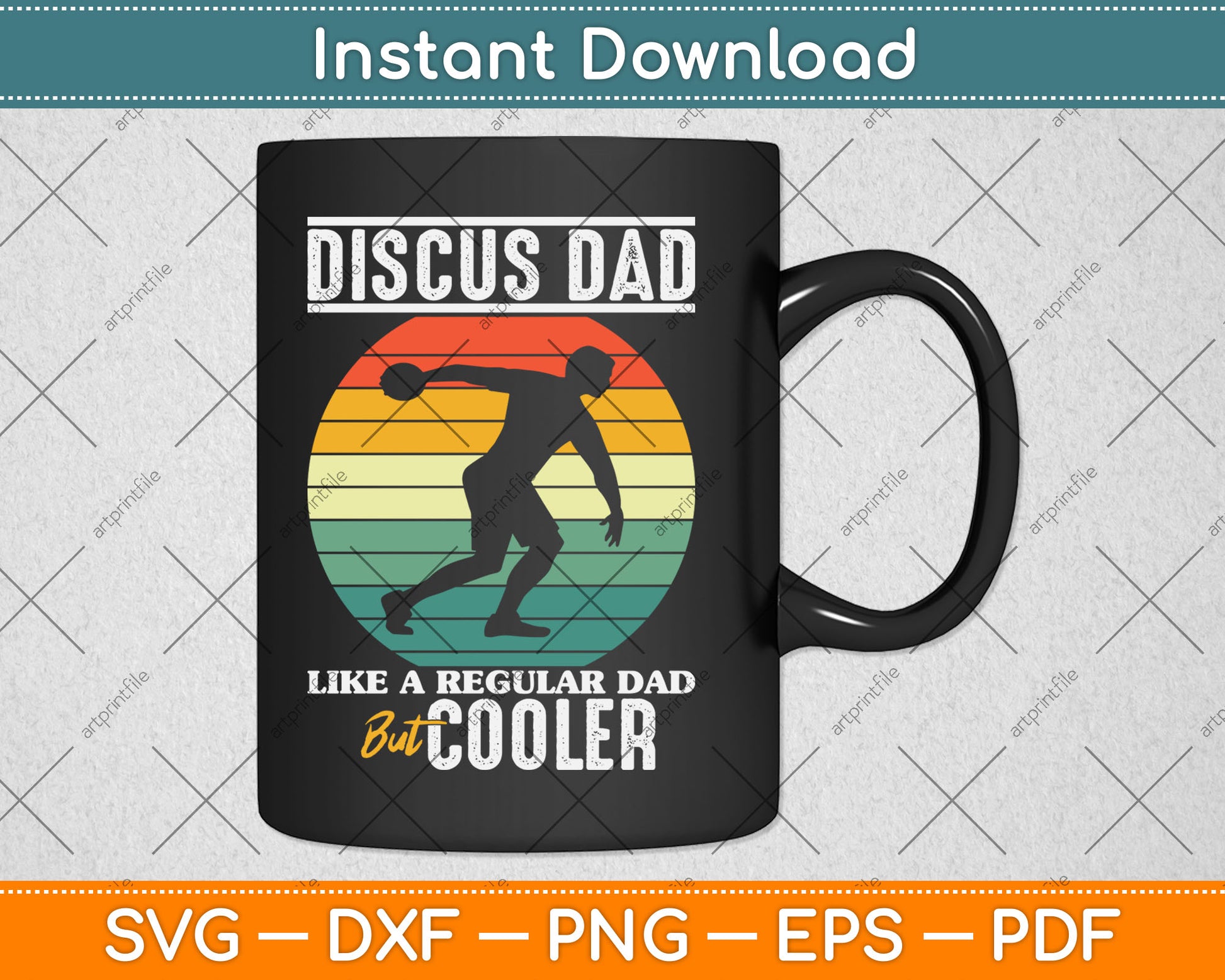 Discus Dad Thrower Track And Field Father Throwing Discus Svg Digital Cutting File