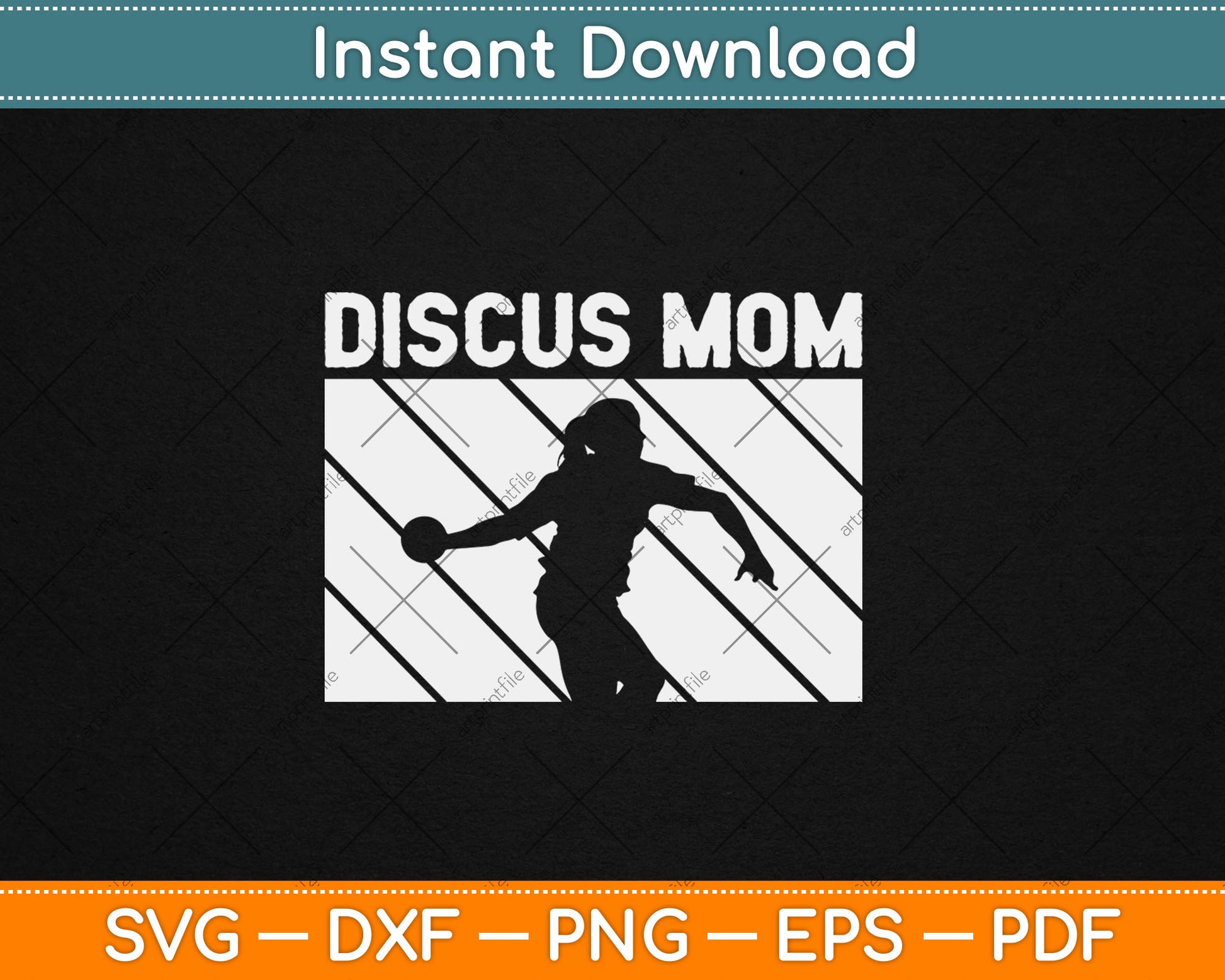 Discus Mom Track And Field Discus Throwing Athlete Thrower Svg Digital Cutting File