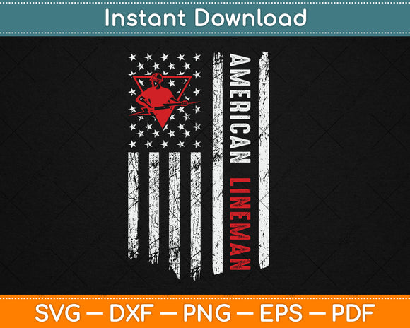 Distressed Lineman American Flag Electric Cable Svg Digital Cutting File