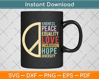 Diversity Equality Love Peace Human Rights Social Justice Svg Digital Cutting File