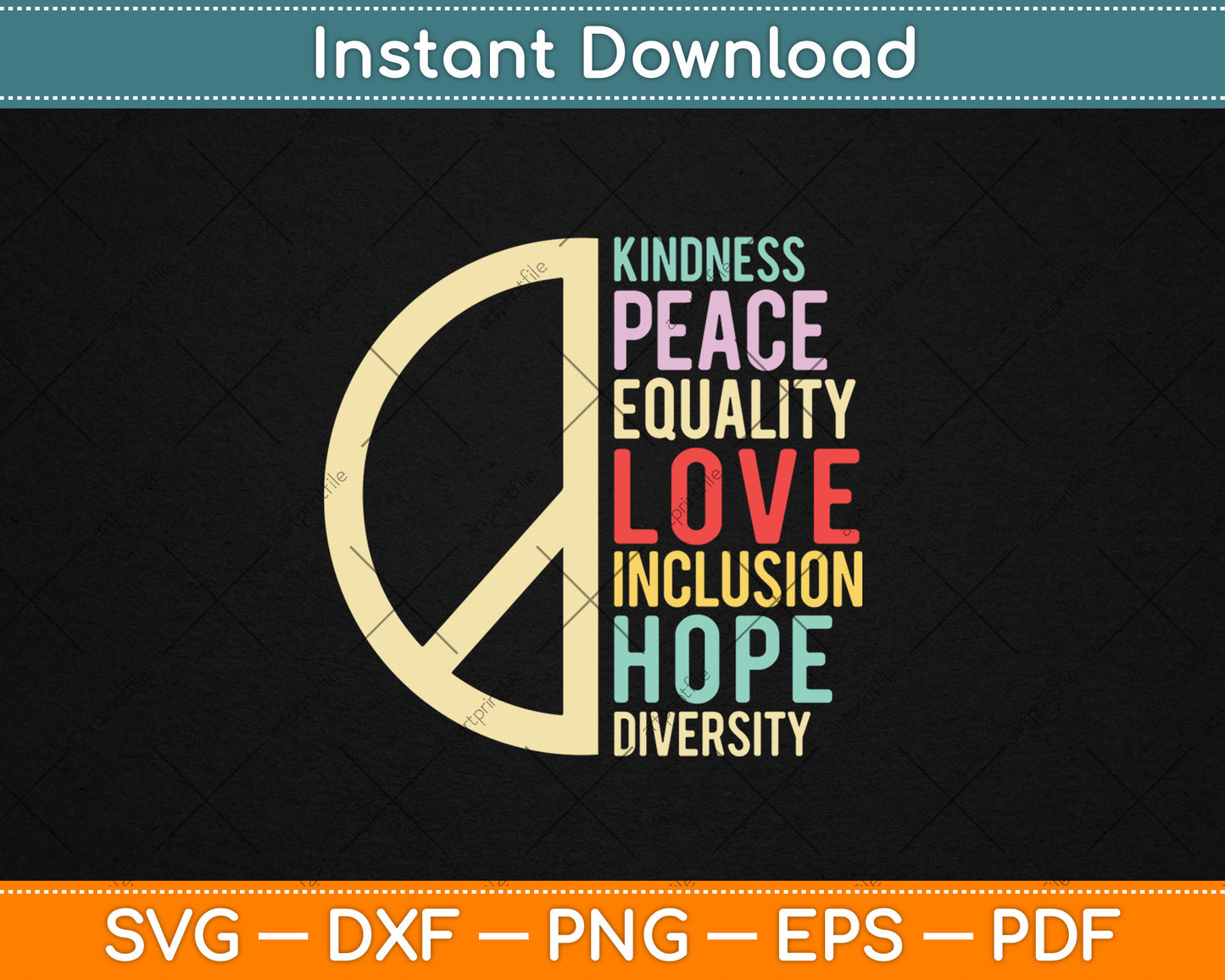 Diversity Equality Love Peace Human Rights Social Justice Svg Digital Cutting File