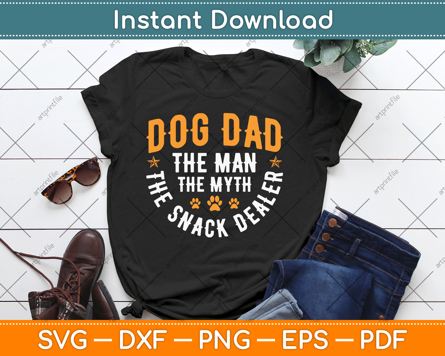 Dog Dad The Man The Myth The Snack Dealer SVG Digital Cutting File