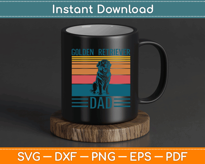 Dog Golden Dad Vintage Golden Retriever Dad SVG Digital Cutting File