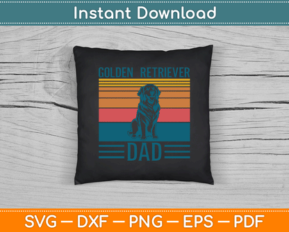 Dog Golden Dad Vintage Golden Retriever Dad SVG Digital Cutting File