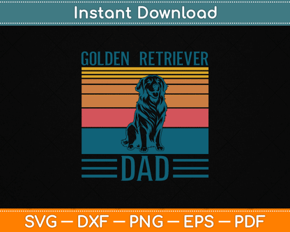 Dog Golden Dad Vintage Golden Retriever Dad SVG File
