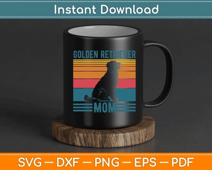 Dog Golden Retriever Mom Vintage Golden Retriever Mom SVG Digital Cutting File