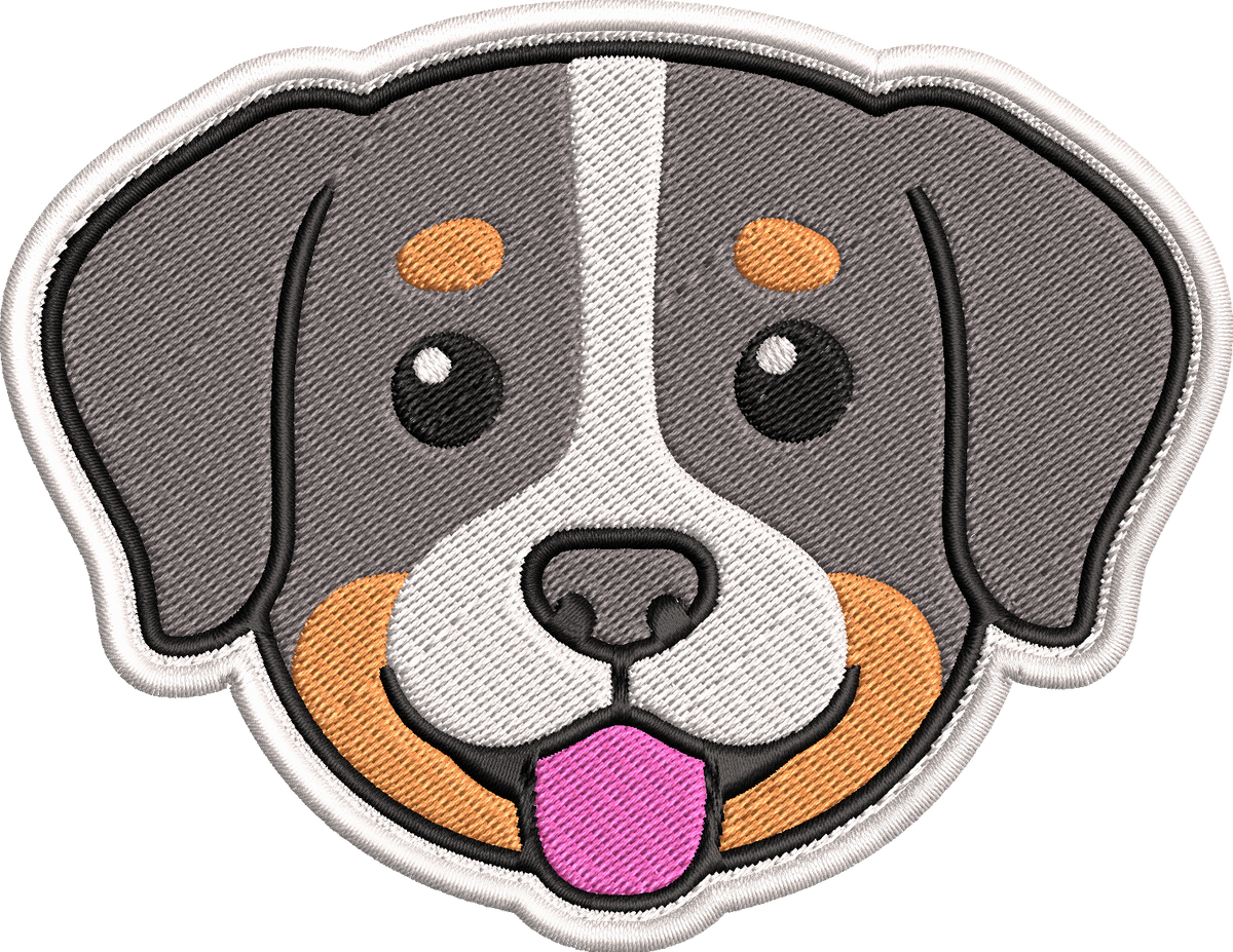 Cute Dog Face Patch Embroidery Design, Adorable Puppy Machine Embroidery Pattern, Kawaii Dog Face Embroidery Patch Design