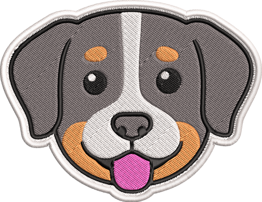 Cute Dog Face Patch Embroidery Design, Adorable Puppy Machine Embroidery Pattern, Kawaii Dog Face Embroidery Patch Design