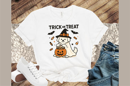 Dog Ghost Trick or Treat Halloween PNG