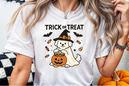 Dog Ghost Trick or Treat Halloween PNG