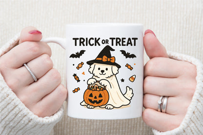 Dog Ghost Trick or Treat Halloween PNG